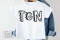 10th Birthday Boy Dinosaur SVG - Ten Dinosaur Shirt Clipart Product Image 1