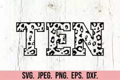 10th Birthday Girl SVG - Ten Leopard Print Birthday Girl Product Image 2