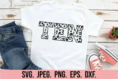 10th Birthday Girl SVG - Ten Leopard Print Birthday Girl Product Image 1