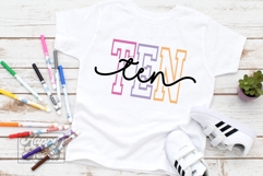 Ten Birthday Girl SVG - 10th Birthday Girl Varsity Font PNG Product Image 1