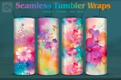 4 Spring Blossom Tumbler Sublimation, 20 oz Tumbler Wrap Product Image 1