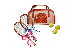 Hand Drawn Tennis Clipart Set with Rackets, Trophy and Sport Product Image 8
