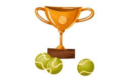 Hand Drawn Tennis Clipart Set with Rackets, Trophy and Sport Product Image 7