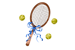 Hand Drawn Tennis Clipart Set with Rackets, Trophy and Sport Product Image 6