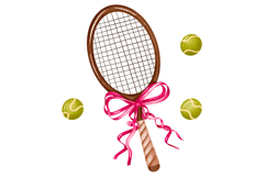 Hand Drawn Tennis Clipart Set with Rackets, Trophy and Sport Product Image 5