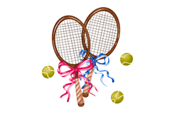 Hand Drawn Tennis Clipart Set with Rackets, Trophy and Sport Product Image 4
