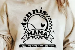 Tennis Mom SVG | Retro Checkered Tennis SVG for Mom Product Image 1