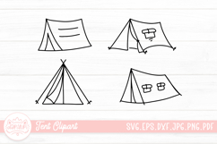 Outline camping tent signs svg cut file Product Image 1