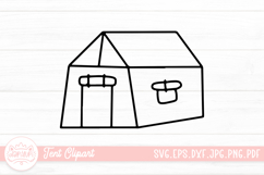 Tent Outline Clipart Design Product Image 1