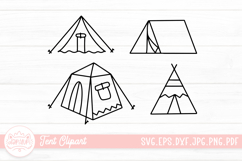 Outline camping tent signs svg cut file Product Image 1
