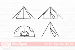 Outline camping tent signs svg cut file Product Image 1
