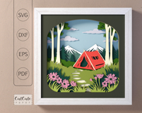 Camping Shadow Box Bundle, 3D SVG Shadow Box 3 Templates Product Image 3
