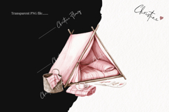Watercolor Pink Camping Tent | Camping PNG Product Image 2