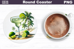 Tropical Margarita Beach Coaster | Summer Cocktail Sublimati Product Image 1