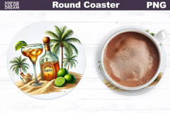 Tequila Margarita Beach Coaster | Tropical Drink Sublimation Product Image 1