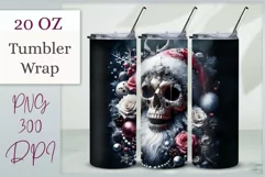 Add a chilling horror twist to Halloween and winter holidays with this Santa skull tumbler wrap. Perfect for sublimation on 20 oz tumblers, this eerie design brings a haunting atmosphere to your festive decor.
