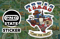 Texas Sticker PNG SVG | State Outline Decal File Product Image 1