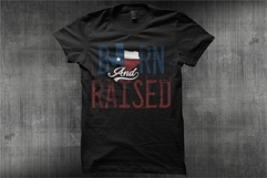 Typography Texas Born And Raised with Distressed Effect Product Image 1