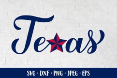 Texas hand lettered SVG with star. Patriotic shirt design Product Image 1