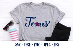 Texas hand lettered SVG with star. Patriotic shirt design Product Image 2