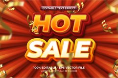 3D Hot Sale text effect with falling golden confetti Product Image 1