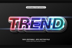 3D Trend text effect. Editable glowing neon text effect Product Image 1