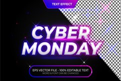 Neon text effect cyber monday style. Editable text effect. Product Image 3