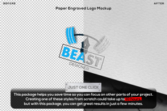 Editable Paper Engraved Logo Mockup Text Effect Photoshop Product Image 2
