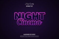 Night Cinema Text Effect with Black and Purple Style Product Image 1