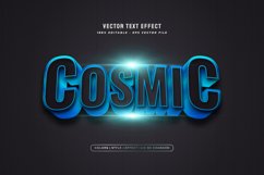 Editable 3D Cosmic Text Effect in Black and Blue Product Image 1