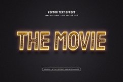 Editable Movie Text Style in Glowing Orange Neon Effect Product Image 1