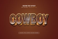 Editable 3D Golden Cowboy Text Effect Product Image 1