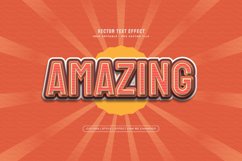 Editable 3D Vintage Text Effect. Pastel Retro Text Style Product Image 1