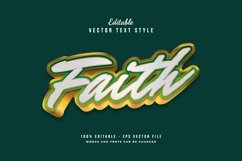 Elegant 3D Text Effect in White, Green, and Gold Product Image 1