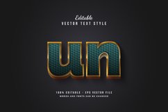Elegant 3D Realistic Text Effect in Green and Gold Product Image 1