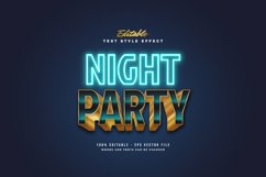 Editable Blue Neon and 3D Gold Text Effect Product Image 1