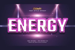 3D Bold Energy Text Effect in White and Purple Product Image 1