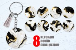 Keychain black white watercolor ink | Keyring Product Image 1