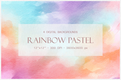 Pastel rainbow watercolor backgrounds. Printable textures Product Image 1