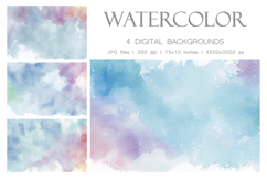 Pastel blue watercolor backgrounds. Printable texture papers Product Image 1
