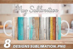 Vintage Wood Board Mug sublimation design Product Image 1