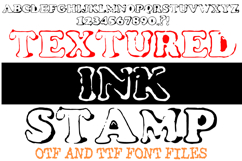 Textured Ink Stamp Font Authentic Vintage Handmade Typeface  OTF by Squeeb Creative