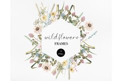 Wildflowers Frames, Floral Clipart, Meadow Flowers Frames Product Image 1