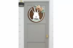 Happy Easter door sign | Bunny door hanger SVG cut file Product Image 2