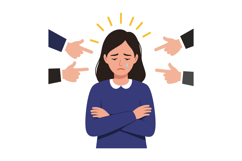 Young woman feeling sad and overwhelmed by criticism from ot Product Image 1