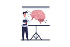 Professional presenter explaining brain structure with a vis Product Image 1