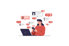 Person using smartphone while sitting at desk with laptop an Product Image 1