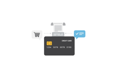 Credit card transaction process illustrated with icons and s Product Image 1