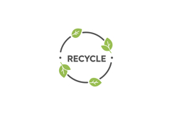 Circular recycle symbol with green leaves representing susta Product Image 1