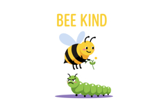 Bee and caterpillar cute vector illustration for t-shirt and Product Image 1